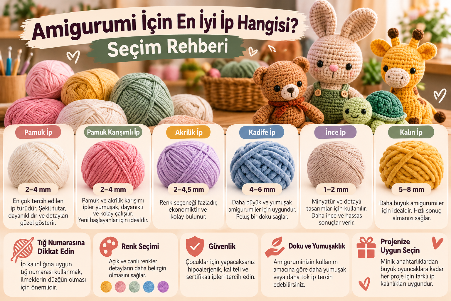Amigurumi İçin En İyi İp Hangisi? Seçim Rehberi