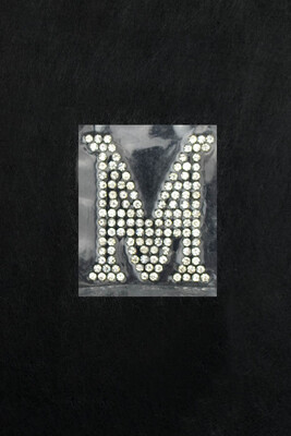  - ADHESIVE CRYSTAL STONE LETTERS M