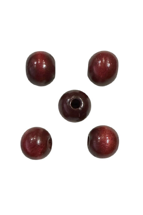 AHŞAP BONCUK 106 BORDO 20MM (5 Lİ PAKET) - 2