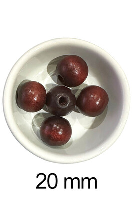  - AHŞAP BONCUK 106 BORDO 20MM (5 Lİ PAKET)