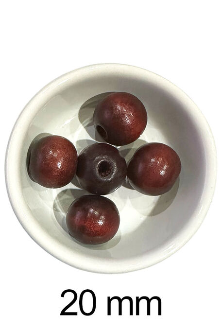  - AHŞAP BONCUK 106 BORDO 20MM (5 Lİ PAKET)