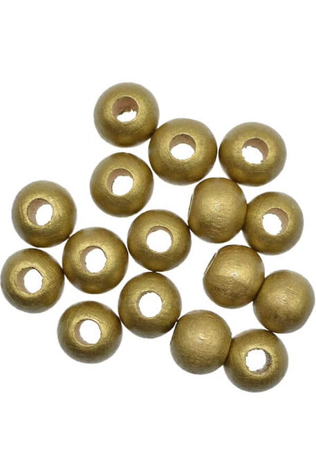  - AHŞAP BONCUK 151 GOLD RENGİ 20 MM 25 GR