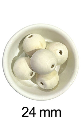  - AHŞAP BONCUK 201 AÇIK NATUREL 24 MM (5 Lİ PAKET)