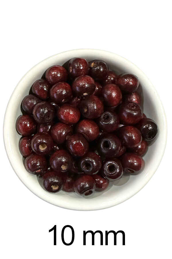 Ahşap Boncuk 302 Bordo 10 Mm