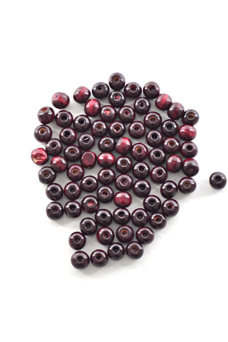 AHŞAP BONCUK 302 BORDO 10 MM - 2