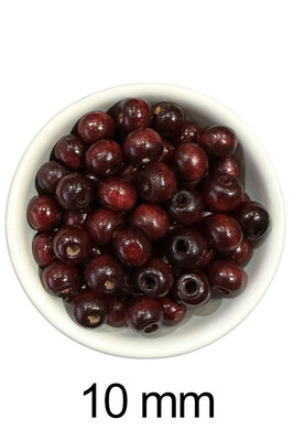  - AHŞAP BONCUK 302 BORDO 10 MM