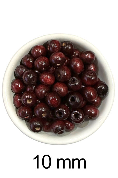  - AHŞAP BONCUK 302 BORDO 10 MM