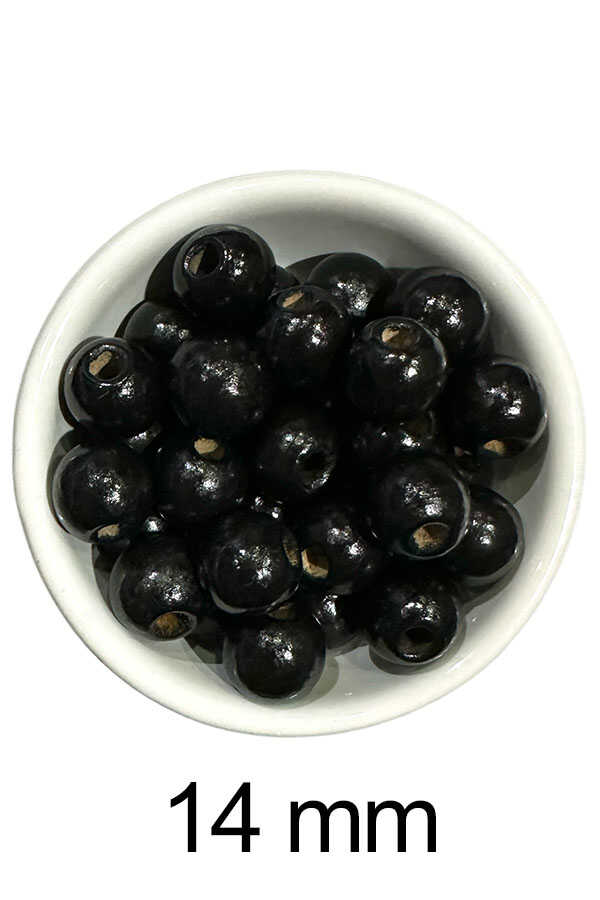 Ahşap Boncuk 402 Siyah 14 Mm 25 Gr