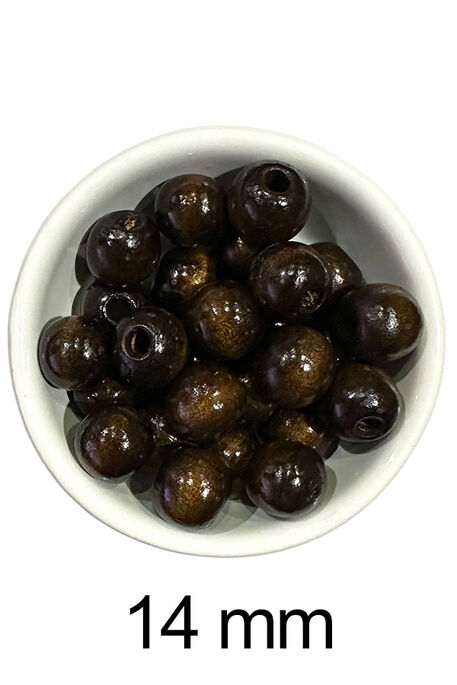  - AHŞAP BONCUK 404 KOYU KAHVE 14 MM 25 GR
