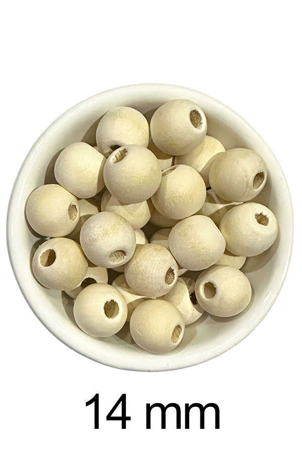 Ahşap Boncuk 405 Açık Naturel 14 Mm 25 Gr