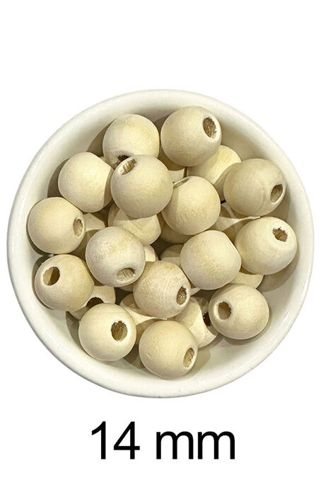  - AHŞAP BONCUK 405 AÇIK NATUREL 14 MM 25 GR
