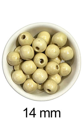  - AHŞAP BONCUK 407 AÇIK BEJ 14 MM 25 GR