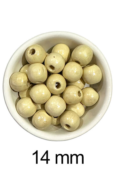  - AHŞAP BONCUK 407 AÇIK BEJ 14 MM 25 GR