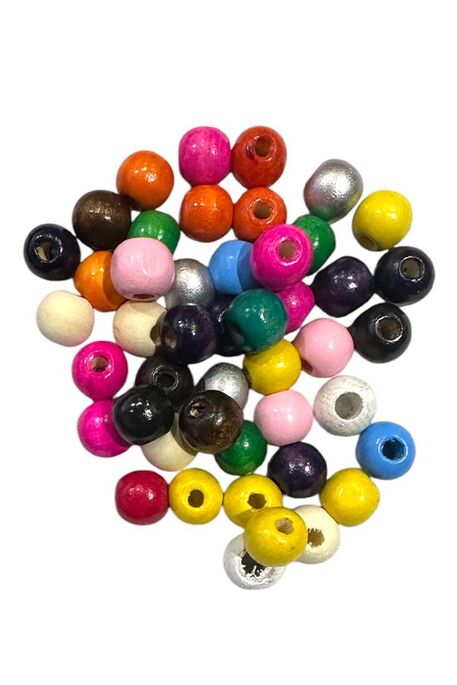 AHŞAP BONCUK 508 KARIŞIK 12 MM 25 GR - 2