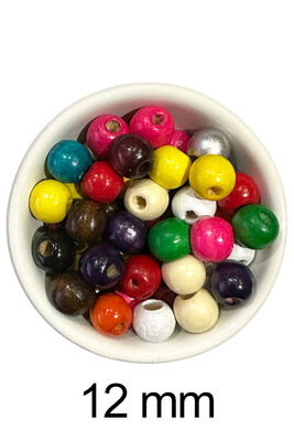  - AHŞAP BONCUK 508 KARIŞIK 12 MM 25 GR