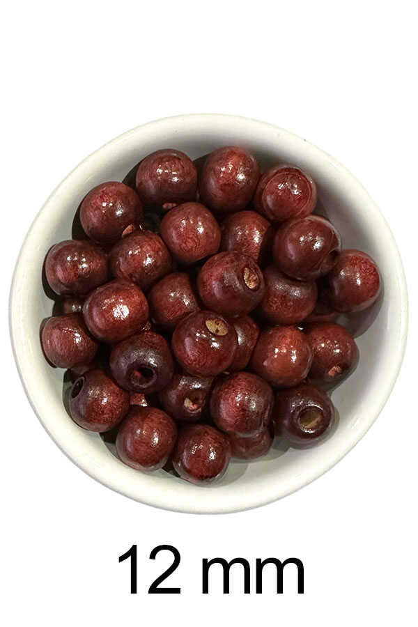 Ahşap Boncuk 513 Bordo 12 Mm 25 Gr