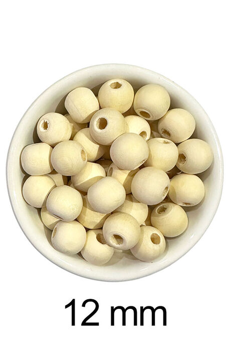  - AHŞAP BONCUK 514 AÇIK NATUREL 12 MM 25 GR