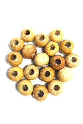  - AHŞAP BONCUK 602 BEJ 18 MM 25 GR