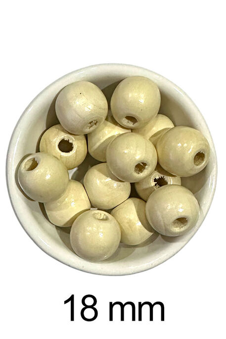  - AHŞAP BONCUK 604 AÇIK BEJ 18 MM 25 GR
