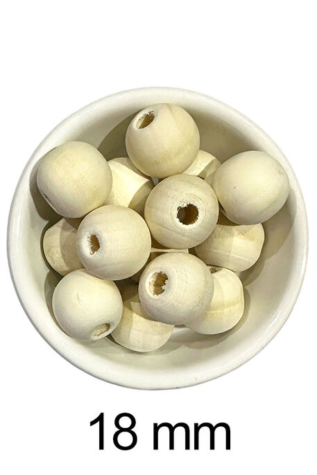  - AHŞAP BONCUK 605 AÇIK NATUREL 18 MM 25 GR