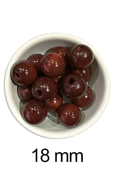  - AHŞAP BONCUK 606 BORDO 18 MM 25 GR