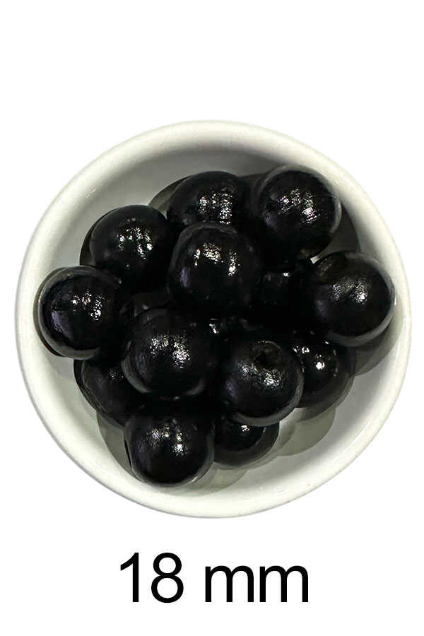 Ahşap Boncuk 608 Siyah 18 Mm 25 Gr