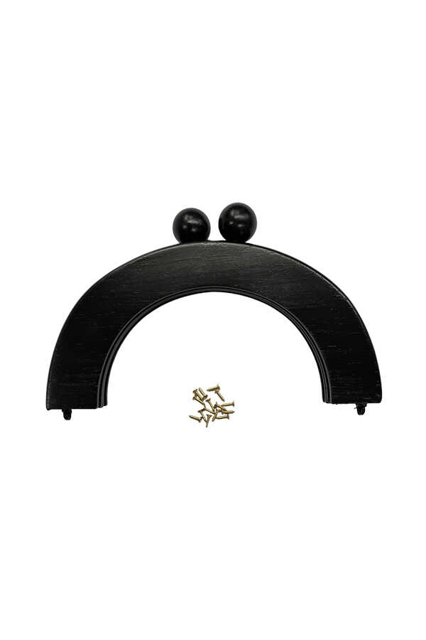 Ahşap Çanta Bursu Mıknatıslı Oval 20 Cm Siyah