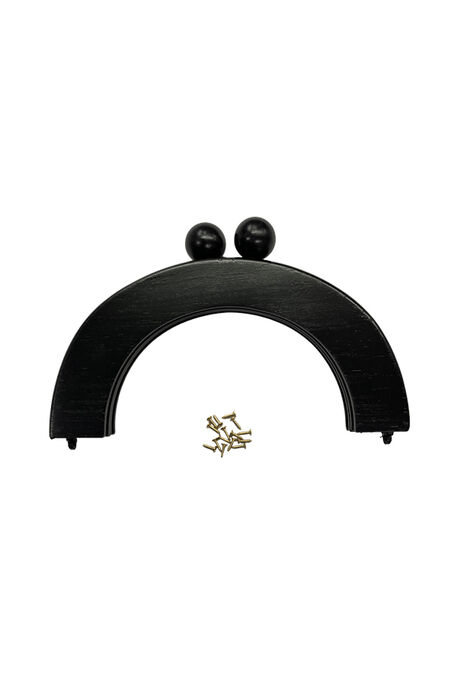  - AHŞAP ÇANTA BURSU MIKNATISLI OVAL 20 CM SİYAH