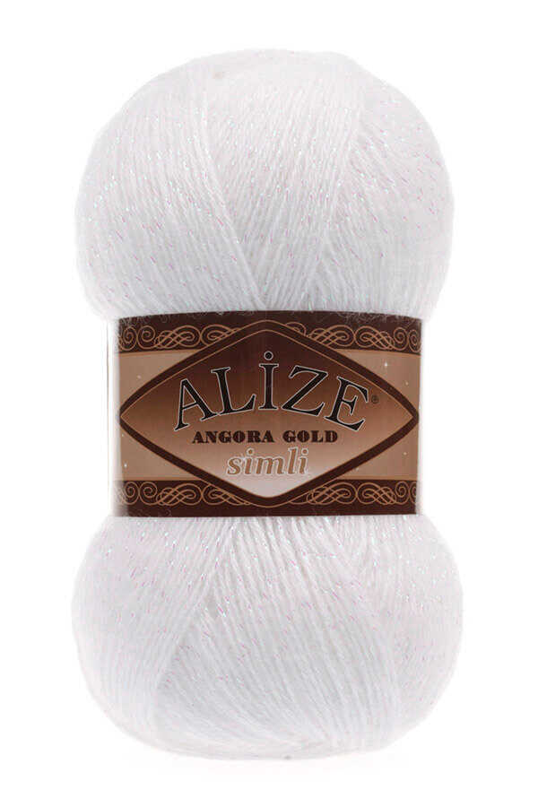 ALİZE ANGORA GOLD SİMLİ 55 Beyaz