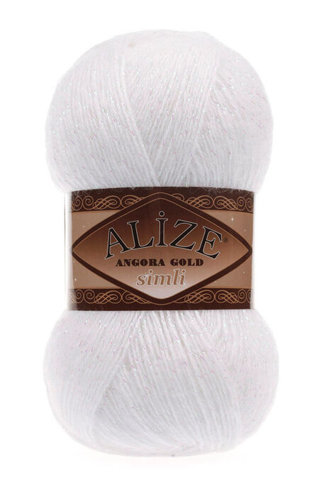 ALİZE ANGORA GOLD SİMLİ 55 Beyaz - 1