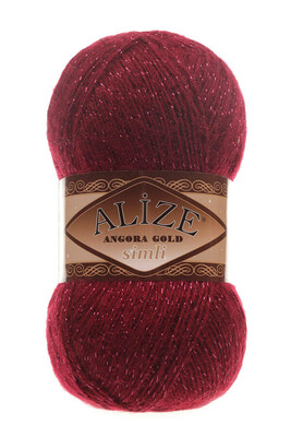 ALİZE ANGORA GOLD SİMLİ 57 Bordo