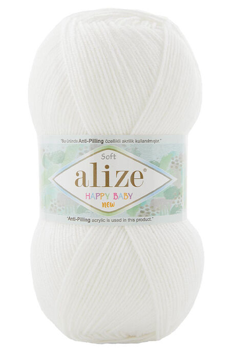 Alize Yarn - ALİZE HAPPY BABY NEW 55 Beyaz