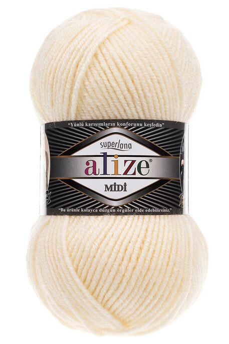 ALİZE - ALİZE SUPERLANA MİDİ 01 Krem