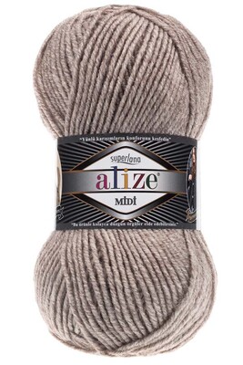 ALİZE - ALİZE SUPERLANA MİDİ 207 Açık Kahve Melanj