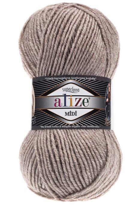 ALİZE - ALİZE SUPERLANA MİDİ 207 Açık Kahve Melanj
