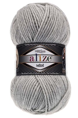 ALİZE - ALİZE SUPERLANA MİDİ 208 Açık Gri Melanj