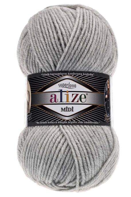 ALİZE - ALİZE SUPERLANA MİDİ 208 Açık Gri Melanj