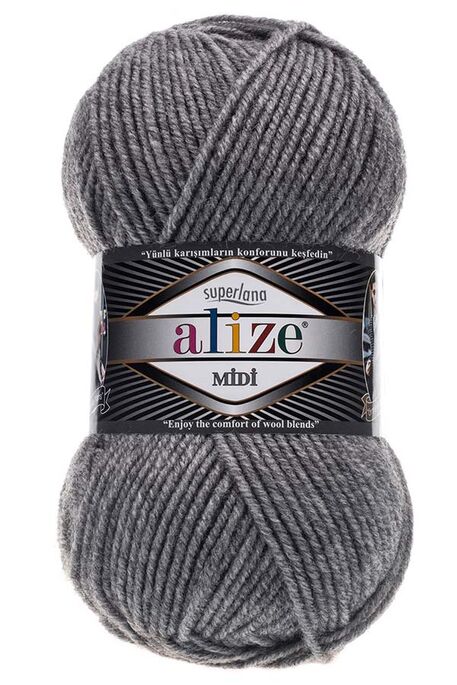 ALİZE - ALİZE SUPERLANA MİDİ 21 Gri Melanj