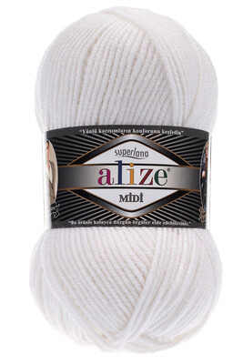 ALİZE - ALİZE SUPERLANA MİDİ 55 Beyaz