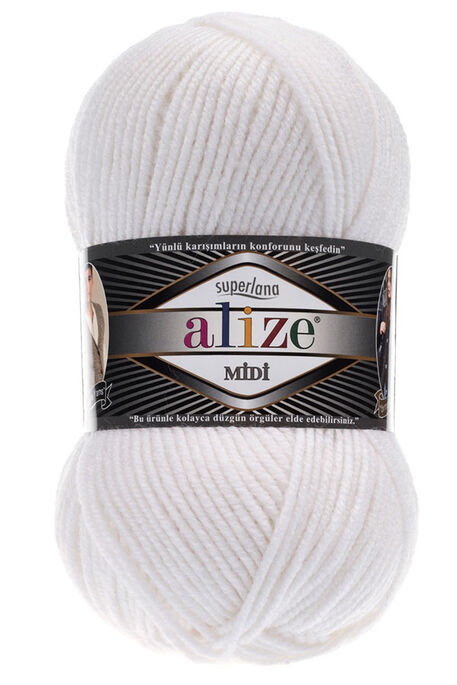 ALİZE - ALİZE SUPERLANA MİDİ 55 Beyaz