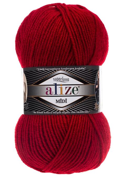 ALİZE - ALİZE SUPERLANA MİDİ 56 Kırmızı