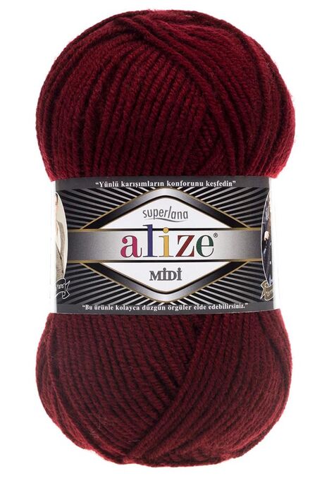 ALİZE - ALİZE SUPERLANA MİDİ 57 Bordo