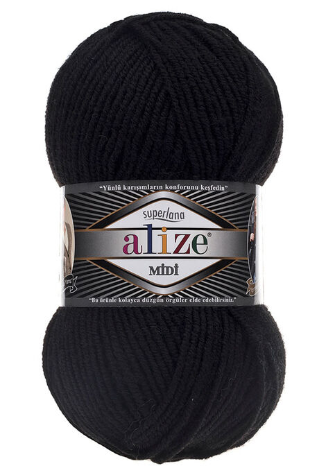 ALİZE - ALİZE SUPERLANA MİDİ 60 Siyah