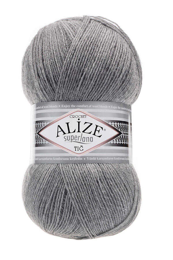 Alize Superlana Tığ 21 Gri Melanj