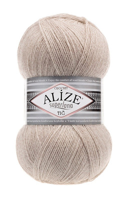 Alize Yarn - ALİZE SUPERLANA TIĞ YARN 152 beige melange
