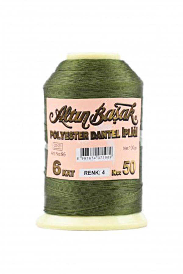 Altın Başak 100 Gr Renkli Oya İpi 004 Ceviz Yeşili