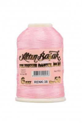 ALTIN BAŞAK - ALTIN BAŞAK 100 GR RENKLİ OYA İPİ 038 Soft Pembe