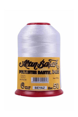 ALTIN BAŞAK POLYESTER DANTEL İP 50 NO BEYAZ 100GR