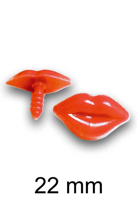  - AMİGURUMİ VİDALI DUDAK KIRMIZI 22mm
