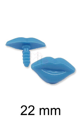  - AMİGURUMİ VİDALI DUDAK MAVİ 22mm